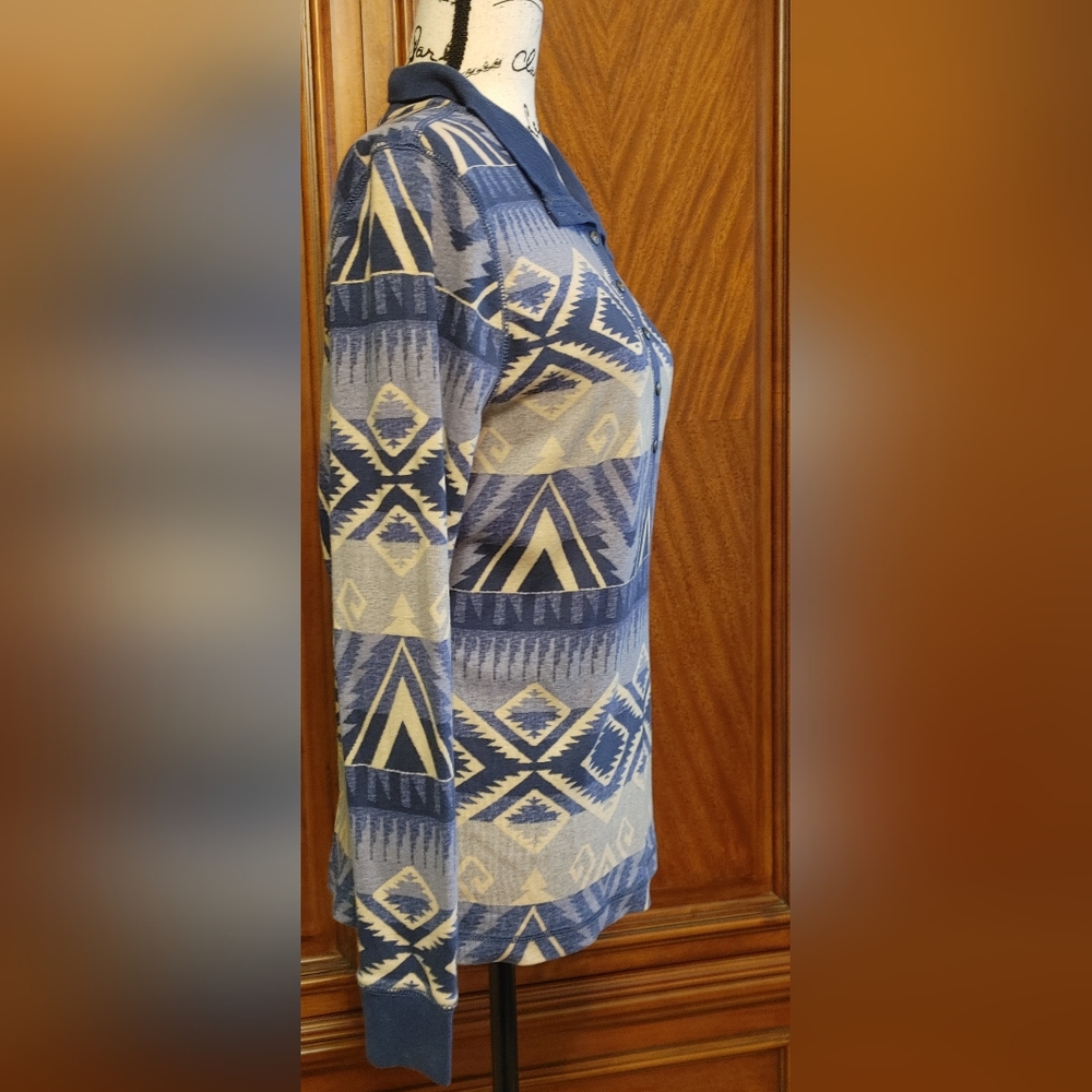 Chaps, Nwot, Size M/L Aztec Design Button Up, Lon… - image 3